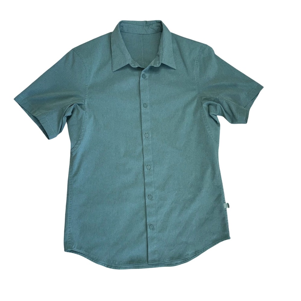 Lululemon Evolution Short Sleeve Polo Mens Small Green Excellent Casual